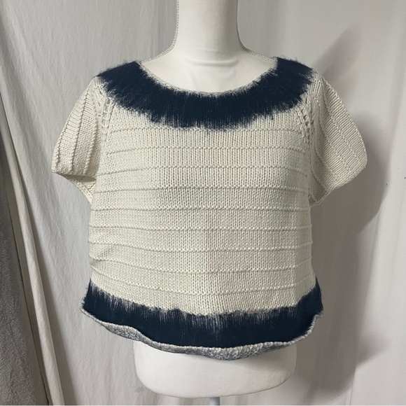 Anthropologie Field Flower Feltwork Wool Alpaca Boxy Sweater L - Picture 2 of 7